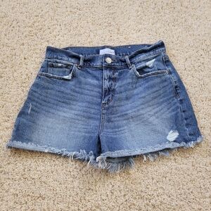 Loft High Rise Cut Off Denim Jean Shorts Distressed Blue 26 / 2
